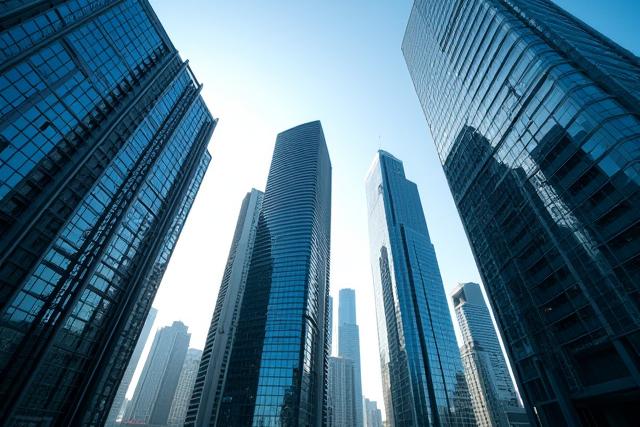 상업 및 주거 단지 건설 서비스: 빛나는 고층 빌딩과 아파트 단지